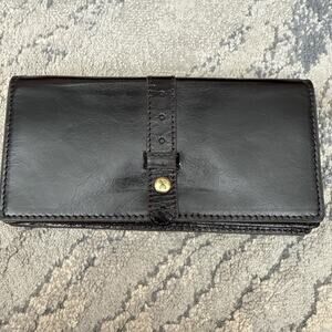 HOBO Black Leather Clutch Wallet